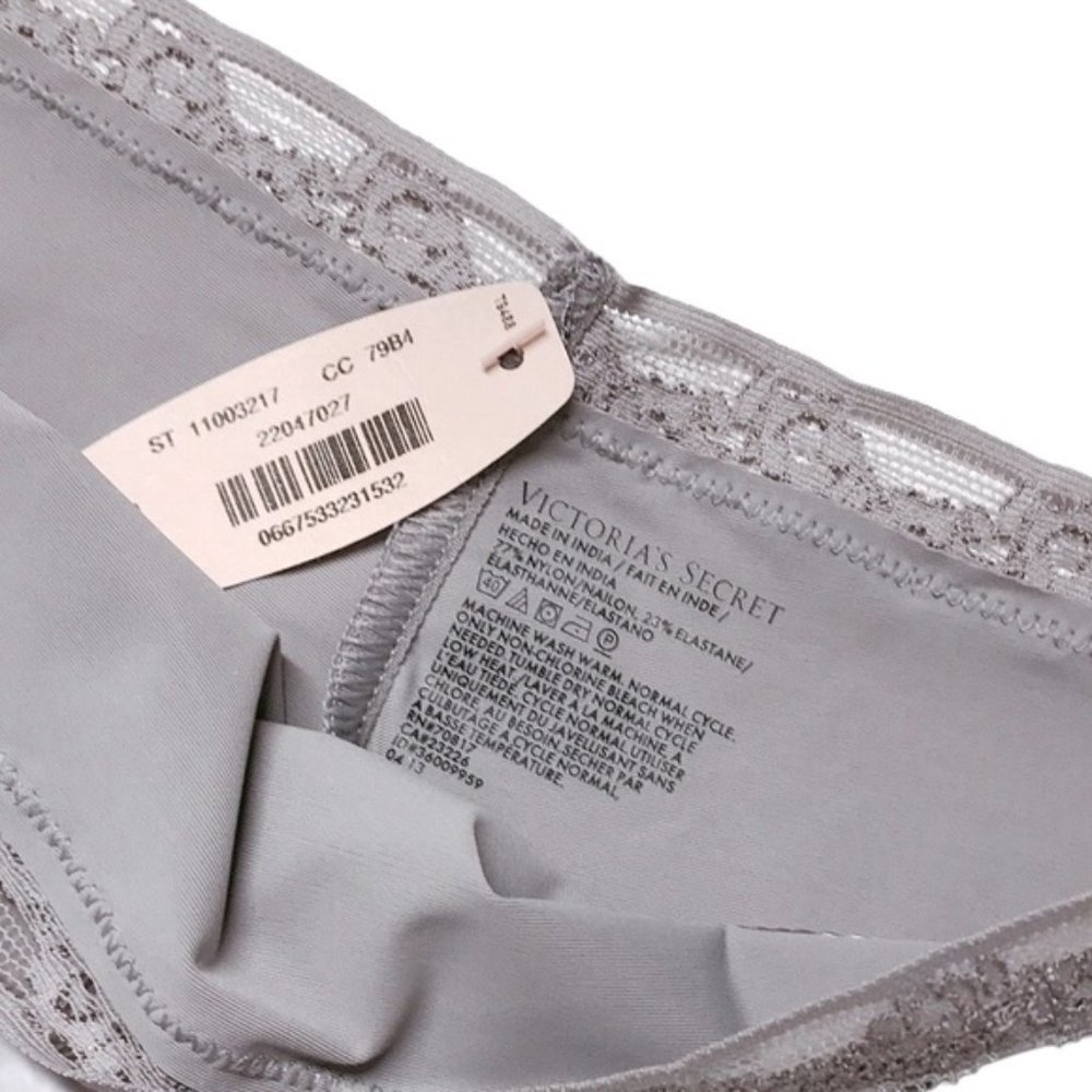 NWT 2013’ Victoria's Secret Grey Lace Top Thong